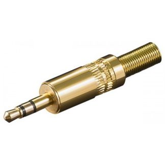 Spina jack stereo - 3,5 mm volante- dorato con protezione antipiega