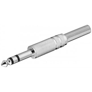 Spina jack stereo - 6,35 mm volante- struttura in metallo con protezione antipiega