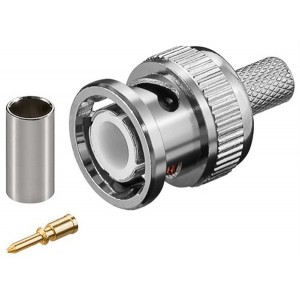 Spina BNC a crimpare- per cavi RG 59-U con pin dorato