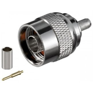 Spina N a crimpare Ã 5,2 mm con pin dorato per cavi RG 58
