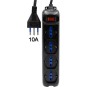 Multipresa con interruttore, 4 prese nero, spina Ita 10A - 1,4m H05VV-F3G1,0 *IT*, con fusibile 10A