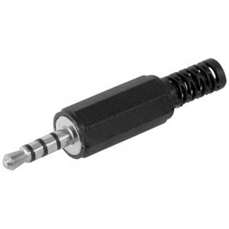 Spina jack stereo - 3,5 mm - stereo- struttura in plastica con protezione antipiega, 4 poli volante