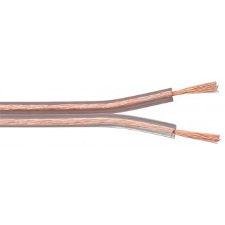 Cavo altoparlanti trasparente CU 1 m, piattina in rame 2 x 0,75 mmÂ²