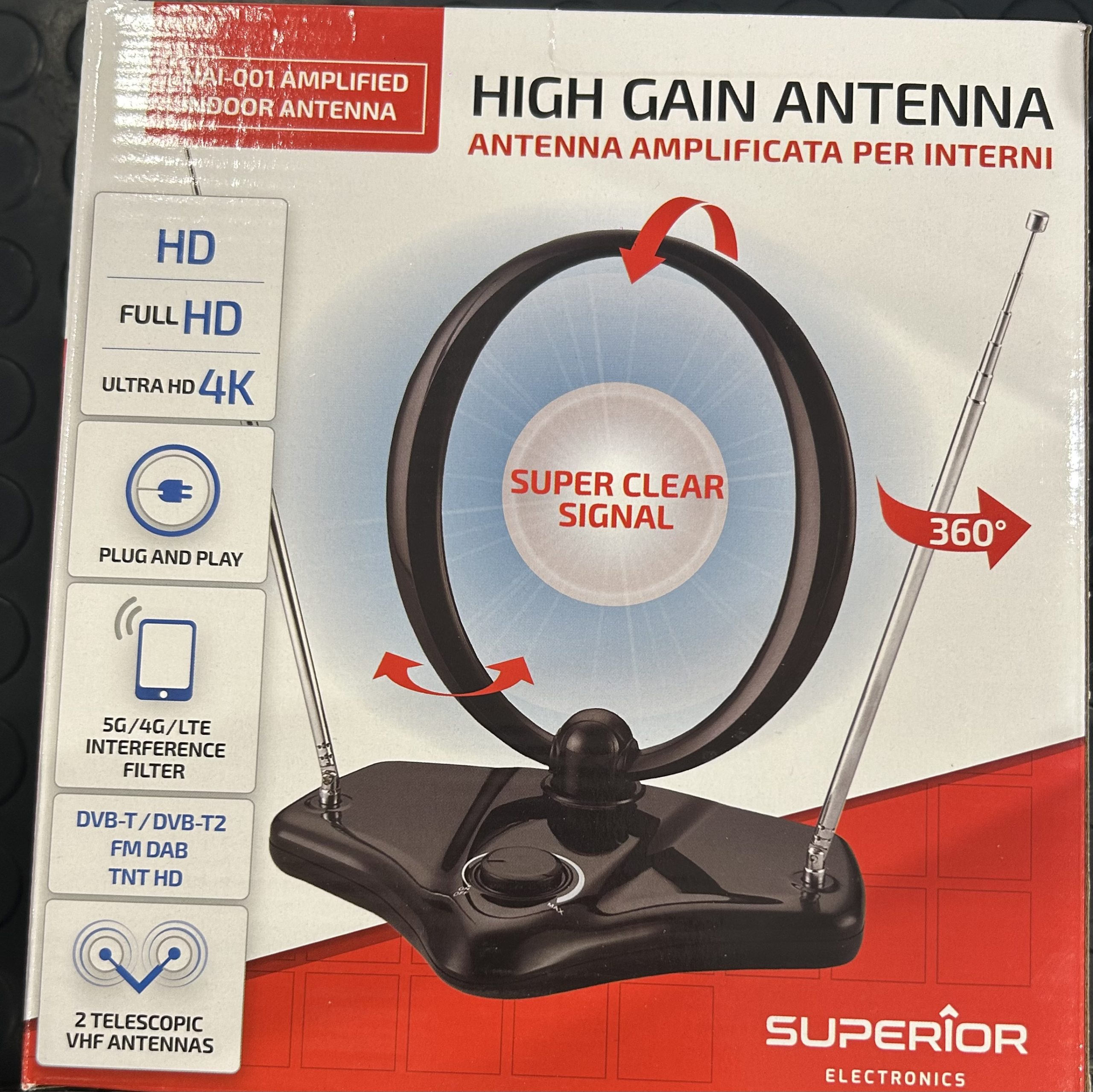 ANTENNA DA INTERNO AMPLIFICATA CON FILTRO 5G - immagine 2