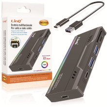 Scatola Multifunzionale per Dischi SSD 10Gbps | LinQ MS2534 | NVMe + USB + Card Reader