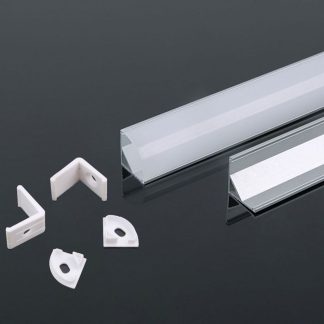 V-TAC Profilo Angolare per Strip LED fino a 10.5mm, Alluminio Silver con Copertura Opaca 2000x15.8x1