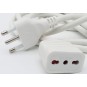 Prolunga Elettrica Spina 16 A - Presa Bipasso 10/16 A - 10 mt-3 x 1,5 mmq-BIANCO
