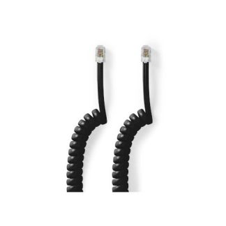 Cavo a spirale per cornetta telefono CCA Spina RJ10 (4P4C) Spina RJ10 (4P4C), 2,0 m