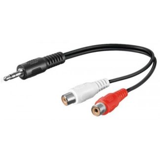 Cavo audio , nero- Spina 3,5 mm (3-pin, stereo) 2 prese rca 0,2 m