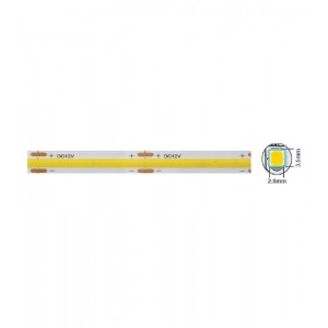 STRISCIA LED PLUS 12V 320xCOB 12W 3M(NASTRO ADESIVO) 8mm IP20 4000K 5m