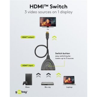 Commutatore switch HDMIâ¢ 2.0 manuale 3 a 1 (4K @ 60 Hz)