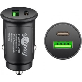 Caricabatterie per auto USB-Câ¢ PD Dual-USB 27W (12/24V) adatto a dispositivi con USB-Câ¢ (Power Deliv