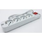 10404 Multipresa 4 prese Bipasso / Schuko Bianca interr luminoso cavo 3x1.5mm - 1,5mt