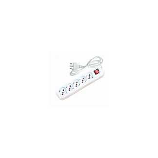 Multipresa 5 prese Bipasso / Schuko Bianca interr luminoso cavo 3x1.5mm - 1,5mt