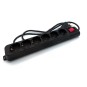 Multipresa NERA 16A 6 prese bip. schuko + inter. cavo 1,5m - 3x1,5mm2 - max 3500