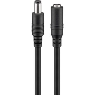 Cavo di alimentazione DC spina/presa 5,50 x 2,10 mm, Nero, 3,0m, in rame