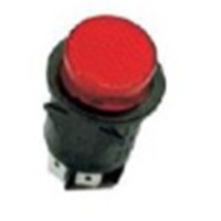 Interruttore bipolare tondo luminoso rosso Ã 24 mm - Faston - 16A