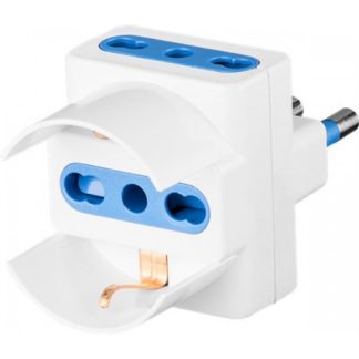 Adattatore Spina 16 A 3 Prese Bipasso 10 / 16 A / Schuko colore bianco
