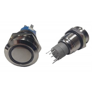 Pulsante stagno IP67 Diametro 19mm 250V - 5Ah