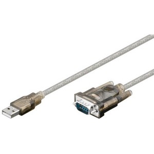Adattatore da USB a RS232 seriale, Trasparente, 1.5 m- Spina USB 2.0 (tipo A) - Spina D-SUB-RS-232 (