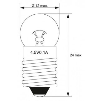 Lampadina sferetta per torcia, 0,45 W attacco E10, 4,5 V (DC), 100 mA