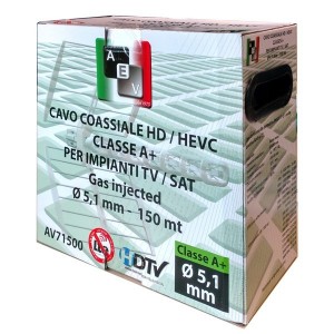 Cavo Coassiale 75 Ohm - 6,80mm - Classe A+ | Rame | Gas Injected | 10 mt