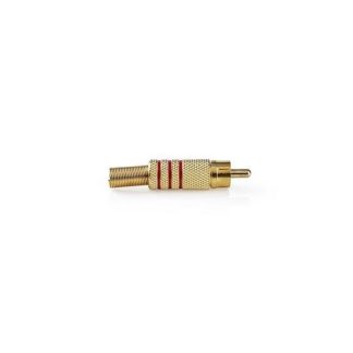 Connettore RCA, Dritta, Maschio, Placcato oro a Saldare, Diametro ingresso cavo: 7.0 mm rosso