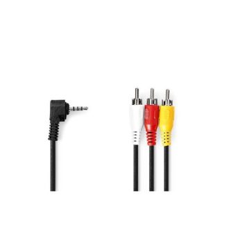 Cavo audio video 3,5 mm maschio 3x RCA maschio Placcato nickel 1.00 m Tondo PVC Nero