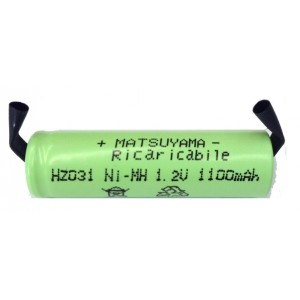 Batteria ricaricabile Ni-Mh AA 1100mAh con contatti a saldare